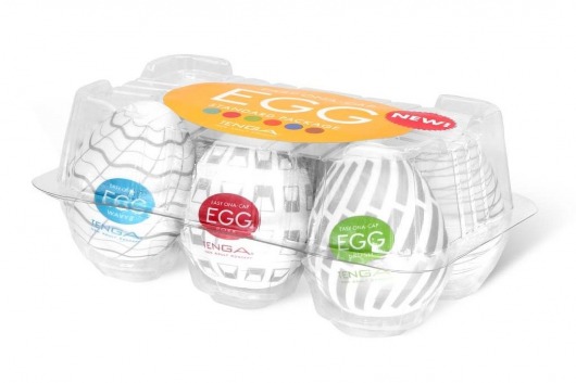Набор из 6 мастурбаторов Tenga EGG Easy Beat с различным рельефом - Tenga - в Оренбурге купить с доставкой