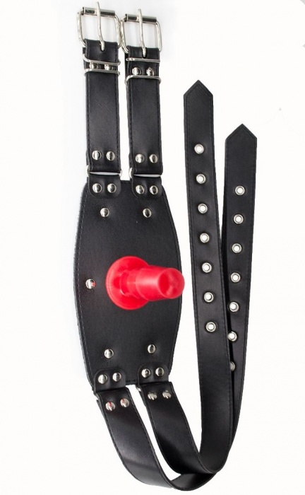 Черный узкий пояс на бедро с телесной насадкой - LOVETOY (А-Полимер) - купить с доставкой в Оренбурге