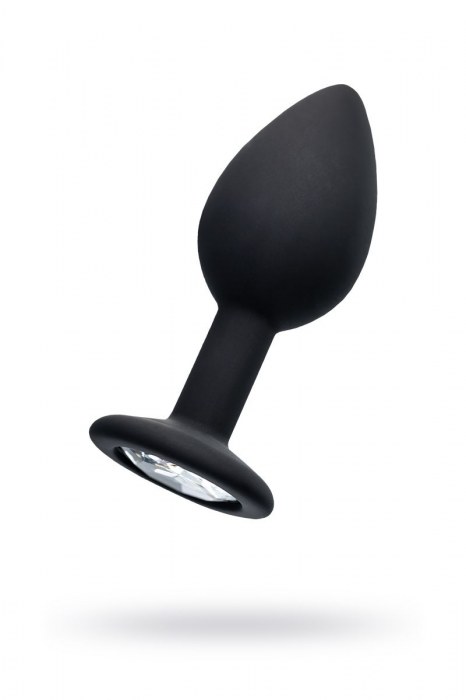 Черная анальная втулка с прозрачным стразом - 7,2 см. - POPO Pleasure - купить с доставкой в Оренбурге