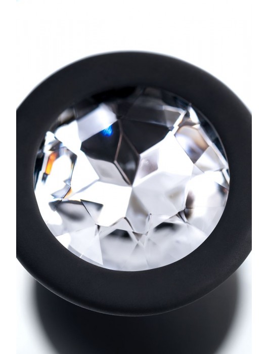 Черная анальная втулка с прозрачным стразом - 7,2 см. - POPO Pleasure - купить с доставкой в Оренбурге