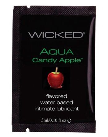 Лубрикант с ароматом сахарного яблока WICKED AQUA Candy Apple - 3 мл. - Wicked - купить с доставкой в Оренбурге