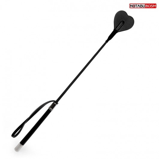 Черный стек с наконечником-сердечком - 54 см. - Notabu - купить с доставкой в Оренбурге