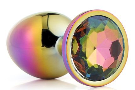 Голографическая анальная втулка с радужным кристаллом - 7,1 см. - Dream Toys - купить с доставкой в Оренбурге