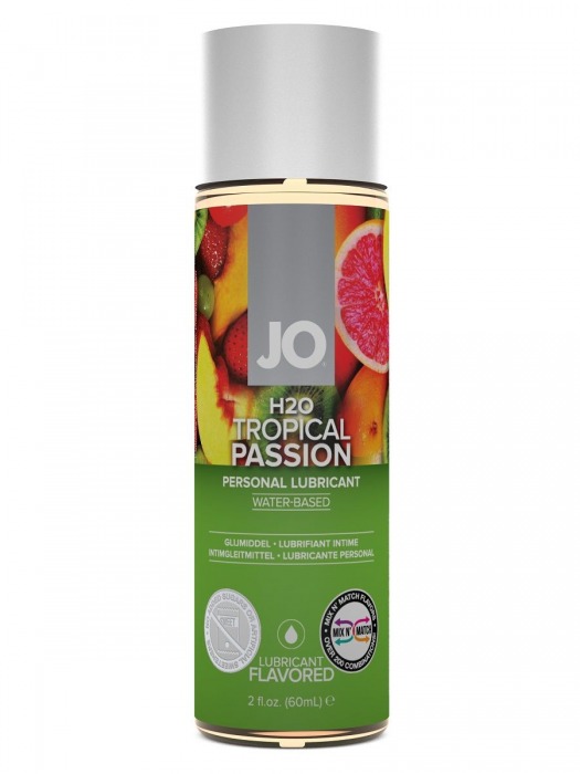 Лубрикант на водной основе с ароматом тропических фруктов JO Flavored Tropical Passion - 60 мл. - System JO - купить с доставкой в Оренбурге