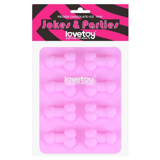 Розовая формочка для льда и шоколада Pecker Chocolate/Ice Tray - Lovetoy - купить с доставкой в Оренбурге