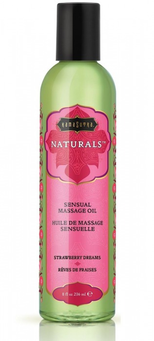 Массажное масло Naturals Strawberry Dreams с ароматом клубники - 236 мл. - Kama Sutra - купить с доставкой в Оренбурге