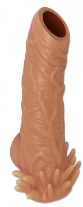 Телесная насадка с усиками и открытой головкой Nude Sleeve L - 14 см. - KOKOS - в Оренбурге купить с доставкой