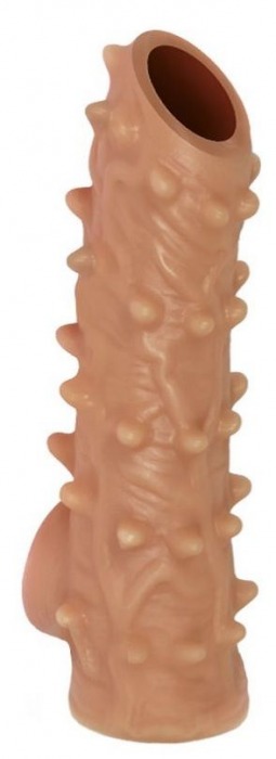 Телесная насадка с шипами и открытой головкой Nude Sleeve L - 14 см. - KOKOS - в Оренбурге купить с доставкой