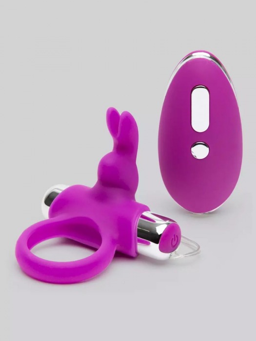 Лиловое виброкольцо с пультом ДУ Remote Control Cock Ring - Happy Rabbit - в Оренбурге купить с доставкой