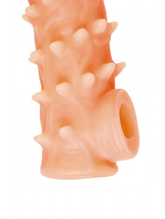Телесная закрытая насадка с пупырышками Cock Sleeve Size S - 13,8 см. - KOKOS - в Оренбурге купить с доставкой
