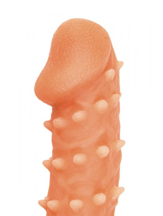 Телесная закрытая насадка с пупырышками Cock Sleeve Size S - 13,8 см. - KOKOS - в Оренбурге купить с доставкой