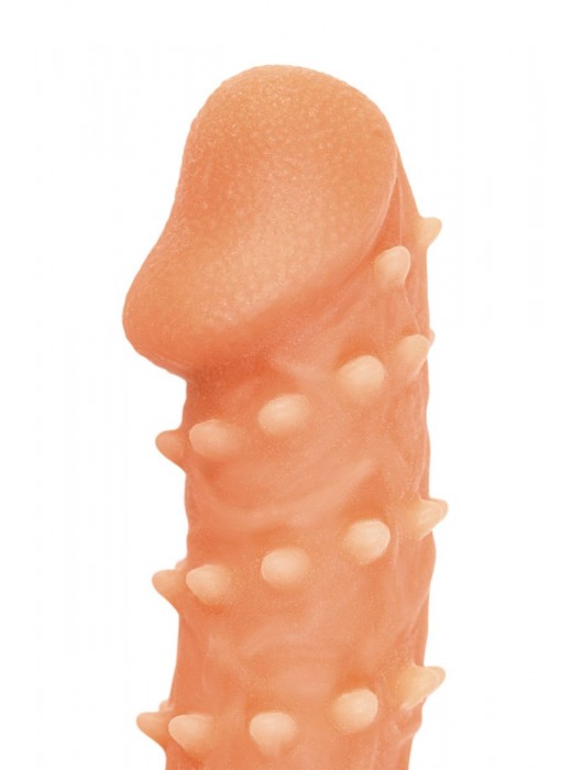 Телесная закрытая насадка с пупырышками Cock Sleeve Size L - 17,6 см. - KOKOS - в Оренбурге купить с доставкой