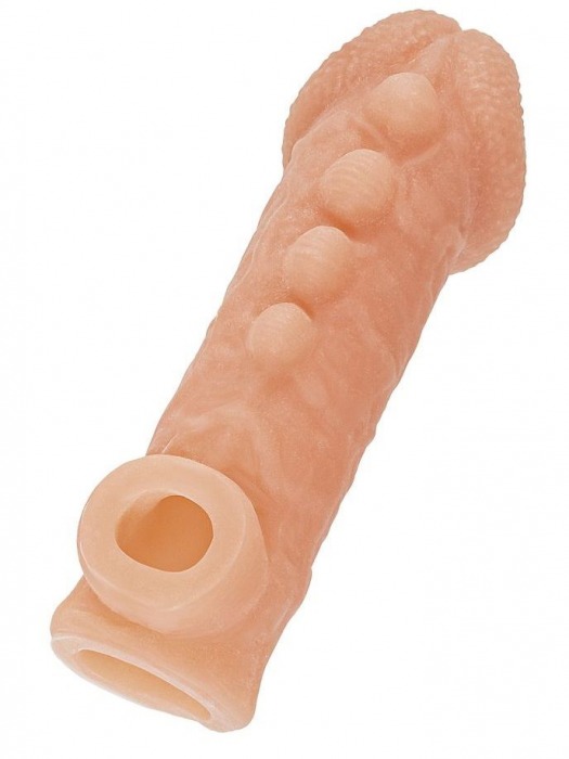 Телесная закрытая насадка с шишечками Cock Sleeve Size M - 15,6 см. - KOKOS - в Оренбурге купить с доставкой