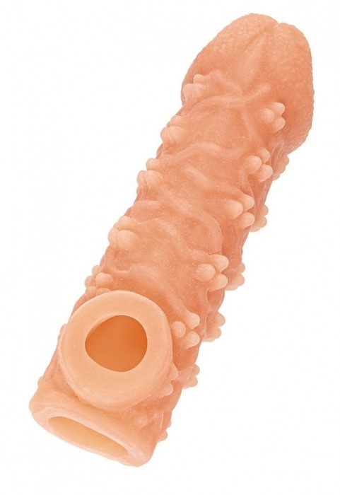 Телесная закрытая насадка с пучками шишечек Cock Sleeve Size M - 15,6 см. - KOKOS - в Оренбурге купить с доставкой