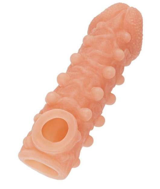 Телесная закрытая насадка с шариками Cock Sleeve Size S - 13,8 см. - KOKOS - в Оренбурге купить с доставкой