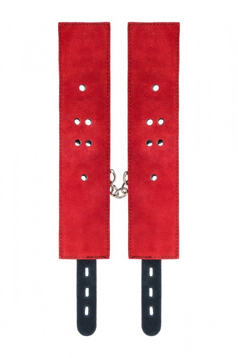 Красно-черные оковы на ноги из кожи - ToyFa - купить с доставкой в Оренбурге