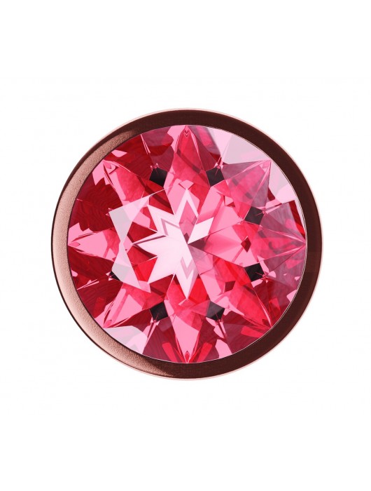 Пробка цвета розового золота с малиновым кристаллом Diamond Ruby Shine L - 8,3 см. - Lola Games - купить с доставкой в Оренбурге