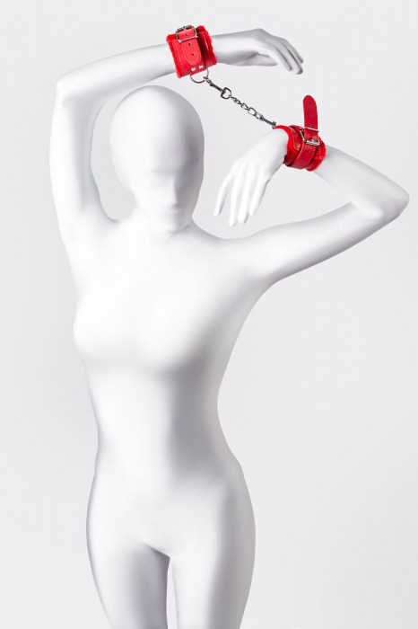 Красные наручники Anonymo из искусственной кожи - ToyFa - купить с доставкой в Оренбурге