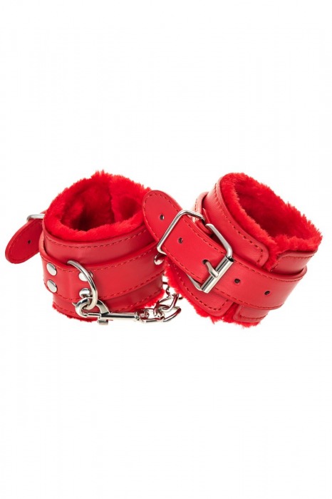 Красные наручники Anonymo из искусственной кожи - ToyFa - купить с доставкой в Оренбурге