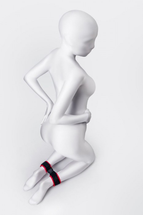 Красно-черные велюровые оковы Anonymo - ToyFa - купить с доставкой в Оренбурге