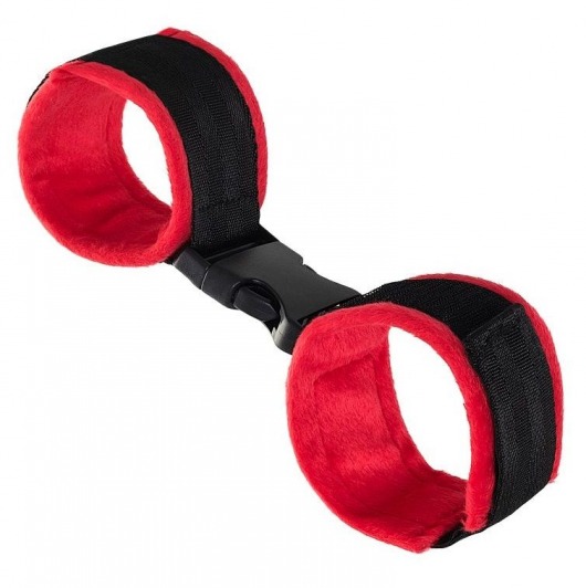 Красно-черные велюровые оковы Anonymo - ToyFa - купить с доставкой в Оренбурге