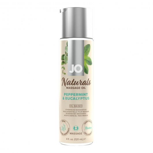 Массажное масло с ароматом перечной мяты и эвкалипта JO Naturals Peppermint   Eucalyptus - 120 мл. - System JO - купить с доставкой в Оренбурге