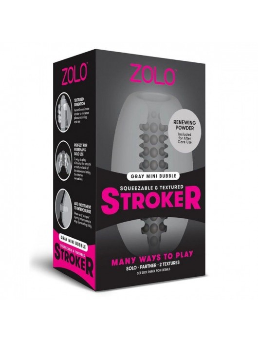 Серый двусторонний мастурбатор MINI BUBBLE - Zolo - в Оренбурге купить с доставкой