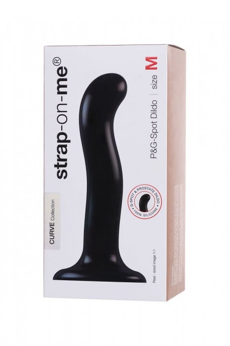 Черный стимулятор для пар P G-Spot Dildo Size L - 19 см. - Strap-on-me - в Оренбурге купить с доставкой