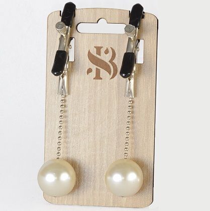 Зажимы на соски с бусинами под жемчуг Pearl - Sitabella - купить с доставкой в Оренбурге