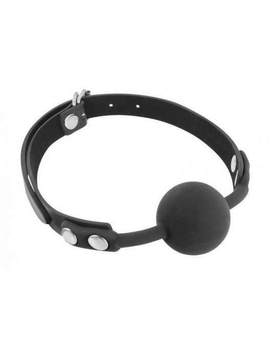 Черный силиконовый кляп-шарик на ремешках - Fetish Tentation - купить с доставкой в Оренбурге