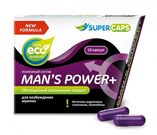 Возбуждающее средство для мужчин Mans Power plus - 10 капсул (0,35 гр.) +1 в подарок - SuperCaps - купить с доставкой в Оренбурге