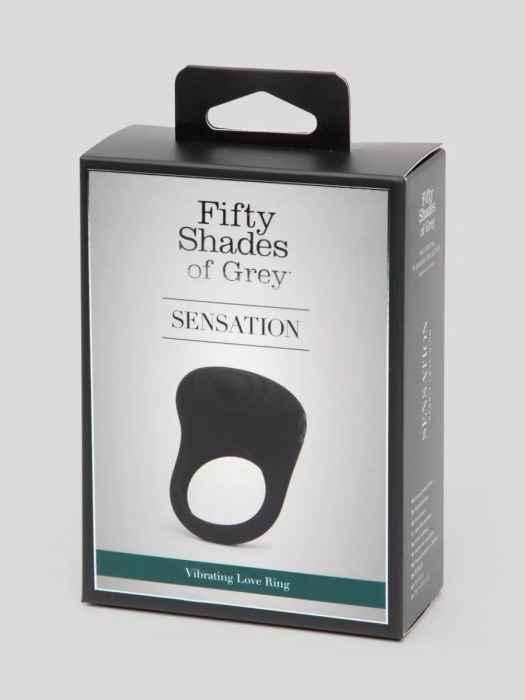 Черное эрекционное виброкольцо Sensation Rechargeable Vibrating Love Ring - Fifty Shades of Grey - в Оренбурге купить с доставкой