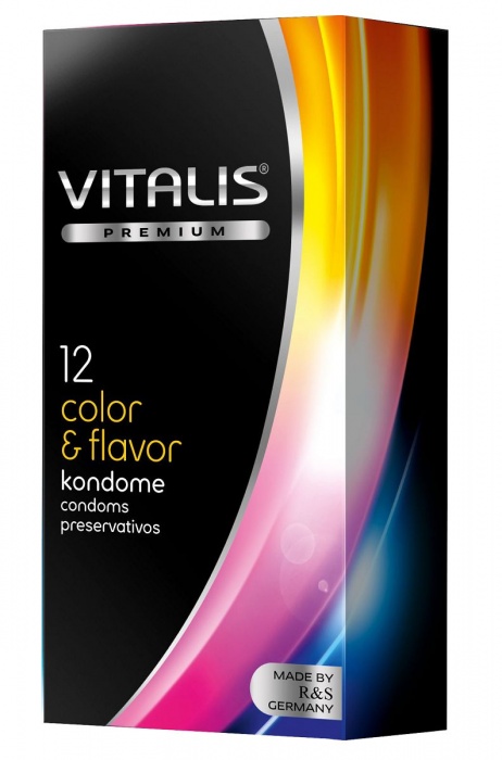 Цветные ароматизированные презервативы VITALIS PREMIUM color   flavor - 12 шт. - Vitalis - купить с доставкой в Оренбурге