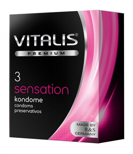 Презервативы с пупырышками и кольцами VITALIS PREMIUM sensation - 3 шт. - Vitalis - купить с доставкой в Оренбурге