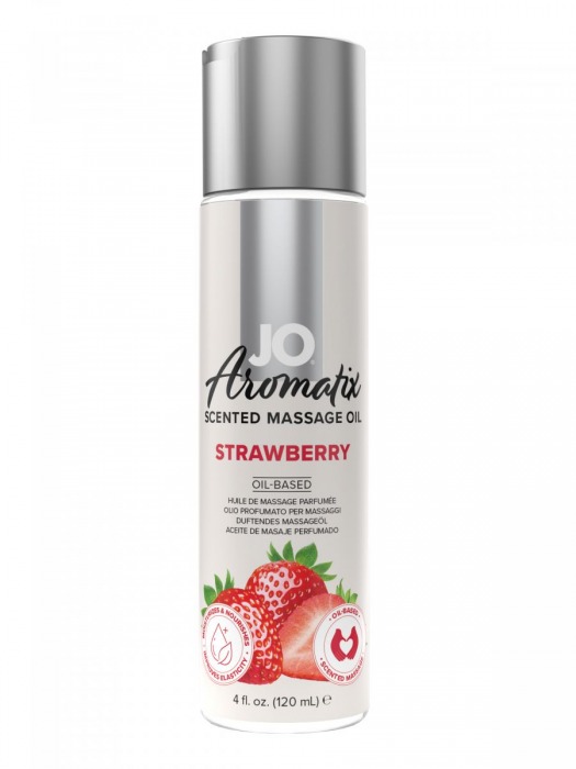 Массажное масло JO Aromatix Massage Oil Strawberry с ароматом клубники - 120 мл. - System JO - купить с доставкой в Оренбурге