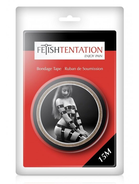 Черный скотч для фиксации - 15 м. - Fetish Tentation - купить с доставкой в Оренбурге