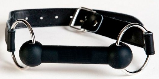 Чёрный кляп-трензель на кожаных ремешках - ToyFa - купить с доставкой в Оренбурге