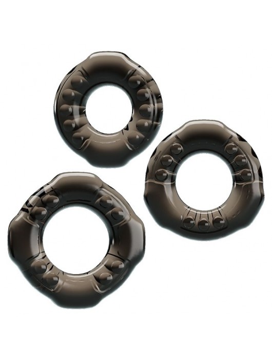 Набор из 3 эластичных дымчатых эрекционных колец - Baile - в Оренбурге купить с доставкой