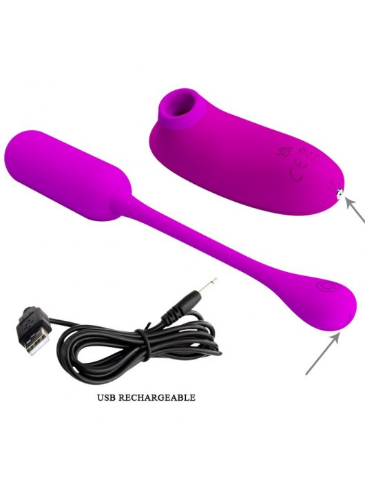 Набор вибростимуляторов Curupira: вакуумный массажер и виброяйцо - Baile