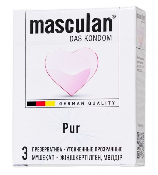 Супертонкие презервативы Masculan Pur - 3 шт. - Masculan - купить с доставкой в Оренбурге