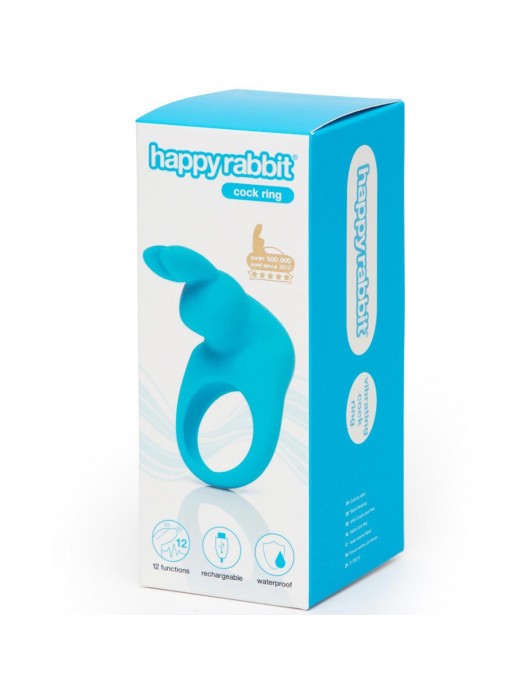 Голубое эрекционное виброкольцо Happy Rabbit Rechargeable Rabbit Cock Ring - Happy Rabbit - в Оренбурге купить с доставкой