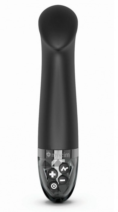 Черный вибратор с функцией электростимуляции Right on Ron - 17 см. - MyStim - купить с доставкой в Оренбурге