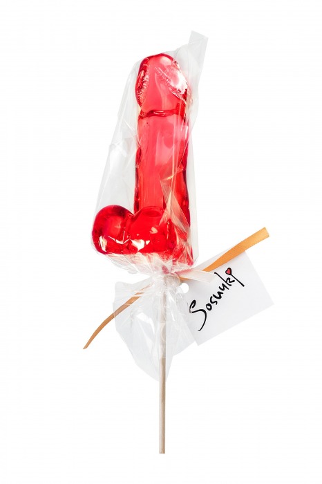 Красный леденец в форме члена со вкусом виски - 173 гр. - Sosuчki - купить с доставкой в Оренбурге