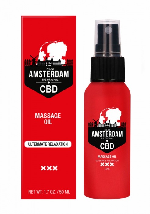 Стимулирующее массажное масло CBD from Amsterdam Massage Oil - 50 мл. - Shots Media BV - купить с доставкой в Оренбурге