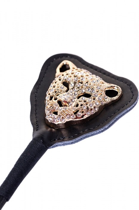 Чёрный стек с фигуркой леопарда на наконечнике - 21 см. - ToyFa - купить с доставкой в Оренбурге