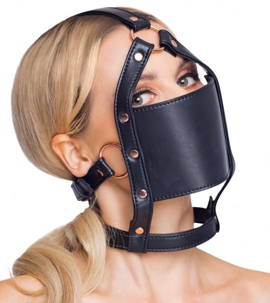 Черный намордник с кляпом-шаром Head Harness With A Gag - Orion - купить с доставкой в Оренбурге