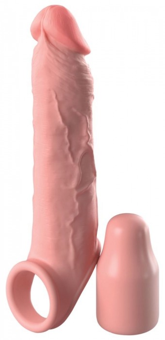 Телесная насадка-удлинитель 2 Inch Silicone X-tension with Strap - 20,3 см. - Pipedream - в Оренбурге купить с доставкой