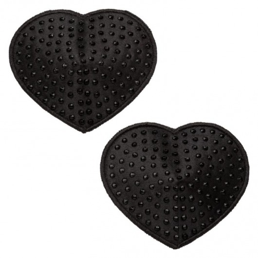 Черные пэстисы в форме сердечек Heart Pasties - California Exotic Novelties - купить с доставкой в Оренбурге