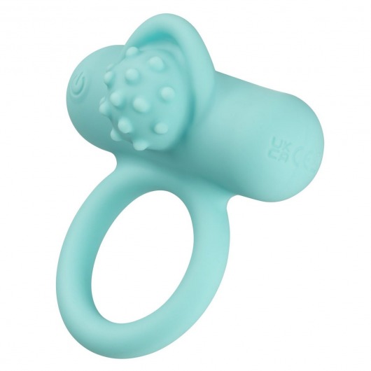 Аквамариновое эрекционное виброкольцо Silicone Rechargeable Nubby Lover’s Delight - California Exotic Novelties - в Оренбурге купить с доставкой