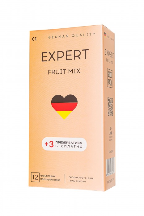 Ароматизированные презервативы EXPERT Fruit Mix - 12 шт.(+3 в подарок) - Expert - купить с доставкой в Оренбурге